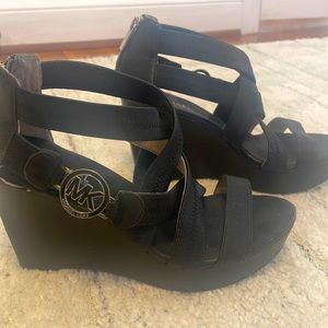 Michael Kors Strappy Black Platform Sandals, Sz. 6